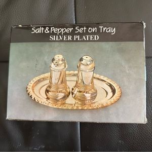 NIB salt Pepper Shaker Silver Plated